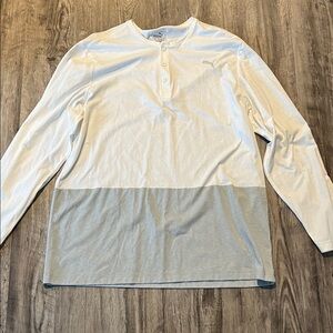 Puma White and Gray Long Sleeve Tee